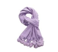 CMZYBBD Schal Damenschal Für Herbst Und Winter - Plüschiges Ballmuster, Vielseitiger Schal, Kaschmirimitat, Gemütlich Und Stilvoll-hellviolett-200 * 70 cm