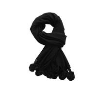 CMZYBBD Schal Damenschal Für Herbst Und Winter - Plüschiges Ballmuster, Vielseitiger Schal, Kaschmirimitat, Gemütlich Und Stilvoll-schwarz-200 * 70 cm