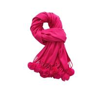 CMZYBBD Schal Damenschal Für Herbst Und Winter - Plüschiges Ballmuster, Vielseitiger Schal, Kaschmirimitat, Gemütlich Und Stilvoll-rot-a-200 * 70 cm