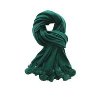 CMZYBBD Schal Damenschal Für Herbst Und Winter - Plüschiges Ballmuster, Vielseitiger Schal, Kaschmirimitat, Gemütlich Und Stilvoll-grün-200 * 70 cm