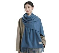 CMZYBBD Schal Wollschal Für Damen - Dicker Kaschmir Für Herbst Und Winter, Vielseitiger Schal, Roter Schal Mit Doppeltem Verwendungszweck Als Wärmendes Geschenk Für Damen-blau-200 * 70 cm