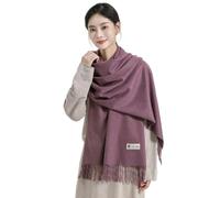 CMZYBBD Schal Wollschal Für Damen - Dicker Kaschmir Für Herbst Und Winter, Vielseitiger Schal, Roter Schal Mit Doppeltem Verwendungszweck Als Wärmendes Geschenk Für Damen-dunkelviolett-200 * 70 cm