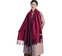 CMZYBBD Schal Wollschal Für Damen - Dicker Kaschmir Für Herbst Und Winter, Vielseitiger Schal, Roter Schal Mit Doppeltem Verwendungszweck Als Wärmendes Geschenk Für Damen-rot-200 * 70 cm