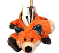 CNAFGBGG Kawaii Bleistift Beutel 7,9 Zoll großer Kapazität Süßes Fuchs Bleistiftkoffer, Flauschige Plüsch Bleistiftkoffer mit Reißverschluss, Cartoon Tierstifte für Schulbürovorräte schönes Geschenk