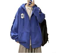 CNANRNANC Herren Kapuzenpullover Retro für American Style Sweatshirt Langarm Fleece Hoodie Loose Fit Streetwear M-3XL