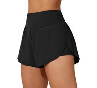 CNNBYYDS Badeshorts Damen Teenager Mädchen Schwarz Badehose Schwimmen Boardshorts Schnelltrocknend Schwimmshorts Sommer Sport Shorts High Waist Bikini Shorts UV-Schutz Schwimmhose mit Liner Taschen