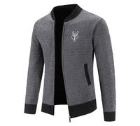 CNNBYYDS Trachtenjacke Herren - Trachten Strickjacke mit Stehkragen & Reißverschluss Langarm Winterjacke Sportlich Trachtenjanker Modern Cardigan Sweater Jacke Tracht Strickjacken für Herren
