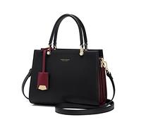 Cnoles Schultertasche aus Rindsleder, mittelgroße Schultertaschen, Damen-Henkel, Geldbörse, Tragetasche für Damen, Schwarz, 24 * 11.7 * 18cm