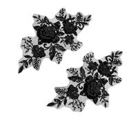 Cnrfeoap Nähen Eisen Blume Patches mit Pailletten Stickerei für Kleidung Taschen 2 Stück Polyester Patches