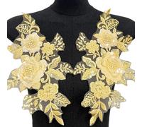 Cnrfeoap Nähen Eisen Blume Patches mit Pailletten Stickerei für Kleidung Taschen 2 Stück Polyester Patches