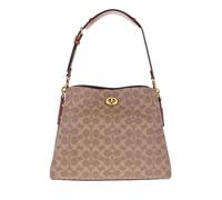 Coach Beuteltaschen - Coated Canvas Signature Willow Shoulder Bag - Gr. unisize - in Beige - für Damen