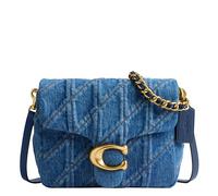 Coach Damen Quilted Denim Times Square Tabby Shoulder Bag Umhängetasche, B4/Deep Blue