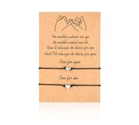 COACOM 2 geflochtene Herzarmbänder, Partytütenfüller, verstellbare Paararmbänder, einfacher personalisierter Schmuck, Freundschaftsarmband-Set, geeignet für Geburtstage und Valentinstag