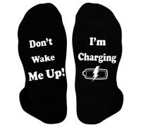 COACOM 2 Paar Buchstabensocken in der Mitte der Wade, Heimsocken aus Baumwolle, neuartige Freizeitsocken, rutschfeste Wadensocken, elastische warme Socken, kreatives Geburtstagsgeschenk (schwarz)