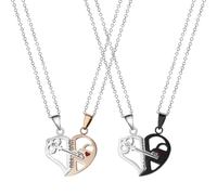 COACOM 2 Paar Magnetische Herzförmige Halsketten, Romantischer Schmuck Für Männer Und Frauen, Valentinstagsgeschenke, Tägliche Freizeitkleidung Und Passende Accessoires.