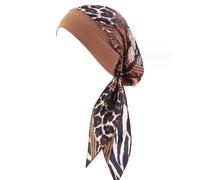 COACOM 2 Stück Chemotherapie-Kopfbedeckung, Damen-Hijab, Afrikanischer Hijab-Hut, Bequemes Hijab-Stretch-Stirnband für Perücken, Kopf-Styling (Schwarz Und Braun)