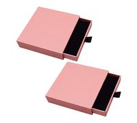 COACOM 2 Stück rosa ausziehbare Geschenkbox, Schmuckschatulle, Schmuckschatulle, Geschenkbox, geeignet für Halsketten, Ohrringe, Ringe, Schmuckaufbewahrung. (Rosa)