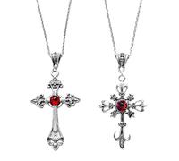 COACOM 2 Stück Überqueren Halskette, Gotischer Schmuck, Vintage -Strass -Halskette, Kleidung Accessoires, Kreativer Persönlichkeit Schmuck.