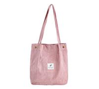 COACOM Thema: 1 Stück Cord-Handtasche, Damen-Handtasche Mit Großem Fassungsvermögen, Umhängetasche, Einkaufshandtasche, Leinentasche (Rosa)