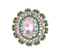 coadipress Strass-Brosche für Damen, glänzend, rosa-grün, Kristall, griechisch, AKA, Alpha-Schweoritäts-Utensilien, Revers-Brosche, Sorority Graduierung, Schmuck-Accessoire, Middle, Stahllegierung