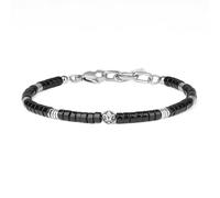 COAI Perlenarmband aus 4x2 mm Schwarzer Stein mit 6 mm Iris-Perlen Edelstein Armband für Herren
