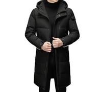 COALHO Men's Down Jacket - Men's Winter Down Jacket, Long Hooded Jacket, Outdoor Ski Wear, Down Coat, Travel, Hiking In Winter (black,M)
