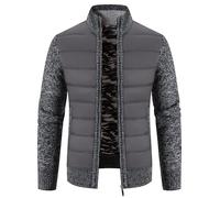 COALHO Men's Knitted Cardigan Sweater Loose Fit Knitted Long Sleeve Crew-Neck Sweater Collared Thermal Sweaters (Dark Gray,3XL)