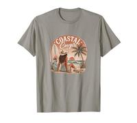 Coastal Cowgirl Beach Summer Sunset Surf Ästhetisch Brunette T-Shirt