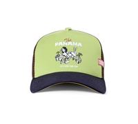 Coastal HFT The Panama Trucker Cap Green/Navy/Brown - High Fitted Mesh Baseball Cappy - It's TIME for Fun Motiv Print - Unisex Surfing Sports Basecap Freizeit Kappe + Stuff & Style Cap-Saver