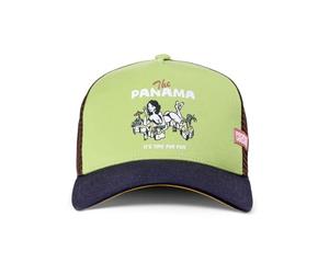 Coastal HFT The Panama Trucker Cap Green/Navy/Brown - High Fitted Mesh Baseball Cappy - It's TIME for Fun Motiv Print - Unisex Surfing Sports Basecap Freizeit Kappe + Stuff & Style Cap-Saver