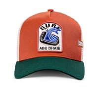 Coastal HFT Trucker Cap Abu Dhabi Rust/Green - High Fitted Mesh Baseball Cappy - Surfer Motiv Patch - Unisex Surfing Sports Basecap Freizeit Kappe Kopfbedeckung + Stuff & Style Cap-Saver