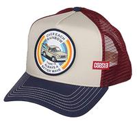 Coastal Trucker-Cap HFT Rainbow – Beige/Blau/Weinrot – Einheitsgröße