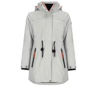 Coastguard Damen PU-Kurzmantel mit Futter - Regenmantel mit abnehmbarer Kapuze in Hellgrau Größe 42