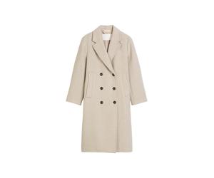 Coat, hairy wool, double breasted, welt pockets CHALKY MAUVE MELANGE 38 CHALKY MAUVE MELANGE