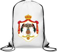 Coat of Arms of Jordan Gym Sack Casual Drawstring Bag White
