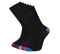 Cob Stallion - Schwarze Socken für Männer in Argyle, Fersen- und Zehenstilen, Herrensocken Multipack 39-45, 6er Pack und 12 Paar Gr. 39-45, Heel and Toe