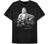 Rock Off Trade T-Shirt Cobain Kurt Gitarre Live-Foto Unisex L Schwarz