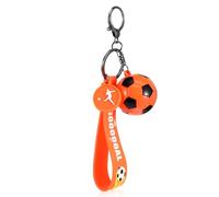 Cobee Fußballgeschenke Schlüsselanhänger, inspirierende Silikon Fußball Schlüsselanhänger für Jungen Mädchen Teenager Sportschule Karneval Belohnung Partygeschenke(Orange)