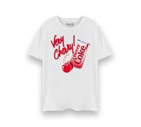 Coca-Cola Coca Cola Kirsch Damen T-Shirt | Erwachsene Original Logo Kurzarm Grafikshirt in Weiß | Abgetragenes Cherry Coke Vintage Kurzarm Top | Soda Kohlensäurehaltige Getränke Merchandise