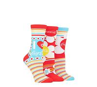 Coca-Cola Damen Blumen Socken aus Baumwolle Packung 3 Multi 37-42