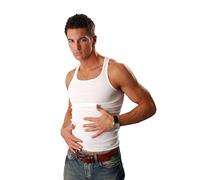 Cocain underwear 10 Herren Unterhemden Gr. 6 Kochfest Trocknergeeignet 100% Baumwolle weiß DOPPELRIPP herrenunterwäsche Axel Shirt schirt trägershirt Tank Shirt ärmellose t Shirts Gr. L