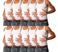 Cocain underwear 10 Herren Weisse Unterhemden Achselhemd 100% Baumwolle DOPPELRIPP Größen 5/M Herren unterhemd 100% Baumwolle Tank top für männer