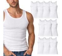 Cocain underwear 10 Herren Weisse Unterhemden Achselhemd 100% Baumwolle Feinripp Größen 5/M Herren unterhemd 100% Baumwolle Tank top für männer