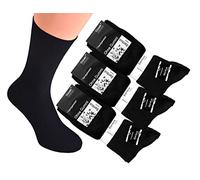 Cocain underwear 12 Paar Herren oder Damen Bambus Socken ohne Gummi Gr. 35/38, schwarz, weiter lockerer Bund