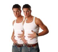 Cocain underwear 2 Herren Unterhemden Gr. M 100% Baumwolle weiß DOPPELRIPP Kochfest Trocknergeeignet 100% Baumwolle herrenunterwäsche Axel Shirt trägershirt Tank Shirt ärmellose t Shirts Gr. 5