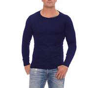 Cocain underwear 2 Lange Herren Thermo Unterhemden blau innen angeraut, 5/M Funktions-Unterwäsche