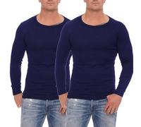 Cocain underwear 2er Set Herren Thermo-Unterwäsche; Hemd/Hose-Set oder 2 Stück Lange-Unterhemden oder 2 Stück Lange-Unterhosen (2 Unterhemden Marine, XL)
