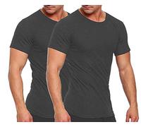Cocain underwear 2er Set Herren Thermo-Unterwäsche; Hemd/Hose-Set oder 2 Stück Lange-Unterhemden oder 2 Stück Lange-Unterhosen (2 Thermo-unterhemden Kurzarm Anthrazit, XXL)