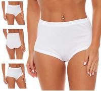 Cocain underwear 4 Stück Damen Unterhosen Baumwolle Basic Unterhosen Damen für den täglichen Gebrauch Weiß erhältlich Gr. 56/58