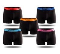 Cocain underwear 5 Stück Herren Boxershorts schwarz mit farbig abgesetztem Bund Gr. XL Bester Retroboxer Retroshorts Männer hochwertige Qualität Gr. 5 6 7 8 9